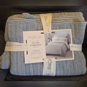 Rachel Zoe Full/Queen Gray Cotton Stonewash Quilt 88x92"
